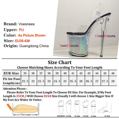 New Pattern Superior Quality Super High Heel Ladies Shoes High Heel Ladies Shoes 17CM/7inches Crystal Thin Heels Sandals Wedding