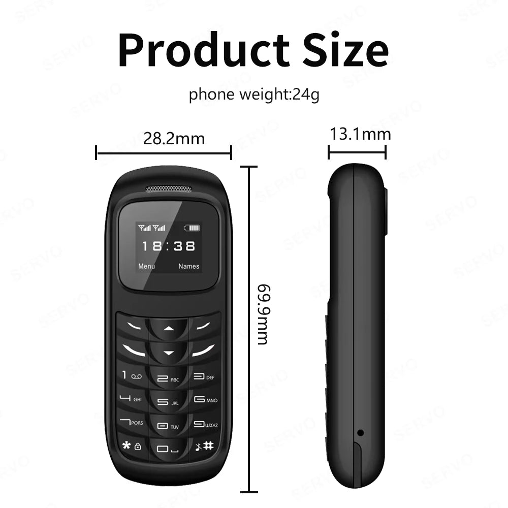 SERVO BM70 Mini Mobile Phone 2SIM Standby Bluetooth Dialer Call Recording Magic Voice MP3 Player Blacklist Small Cheap Cellphone
