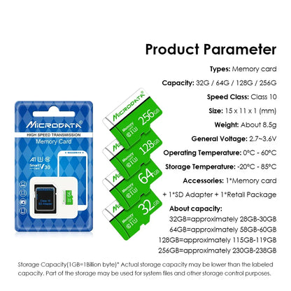 Memory Card 256GB 128GB Micro TF SD Card 64GB 32GB Mini Flash Card 16GB 8GB For Phone
