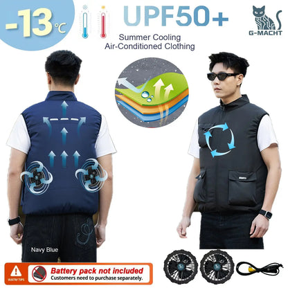 2026 New Cooling Vest Air Conditioner Clothes 3 Gears Wearable Cooling Fan Vest Breathable Sleeveless Workwear For Summer Outdoo