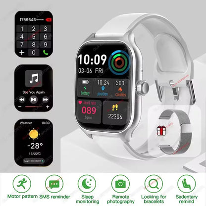 New Smart Watch Bluetooth Calls Men Women Smartwatch Heart Rate Monitor IP68 Waterproof Fitness Bracelet Custom Watch Face Pk H9