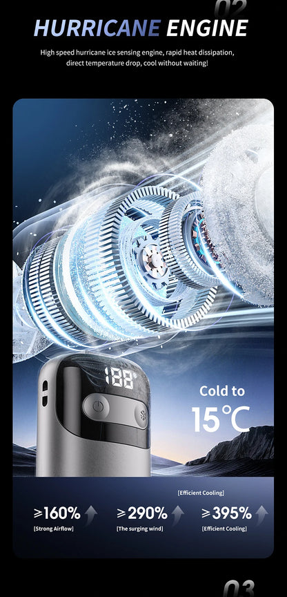 3000mah Semiconductor Refrigeration High-speed Handheld Electric Fan USB Portable Rechargeable Outdoor Small Fan