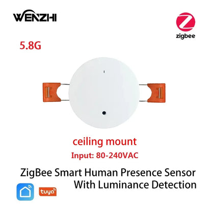 ZigBee Wifi MmWave Human Presence Motion Sensor With Luminance/Distance Detection 5/110/220V Tuya Smart Life Home Automation