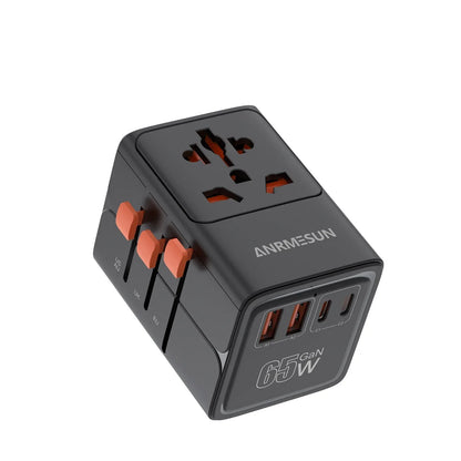 Global Universal Conversion Travel Plug 2 Type-C Sockets EU US AC Power Travel Adapter PD 65w 45w 25w Travel Plug Fast Charging