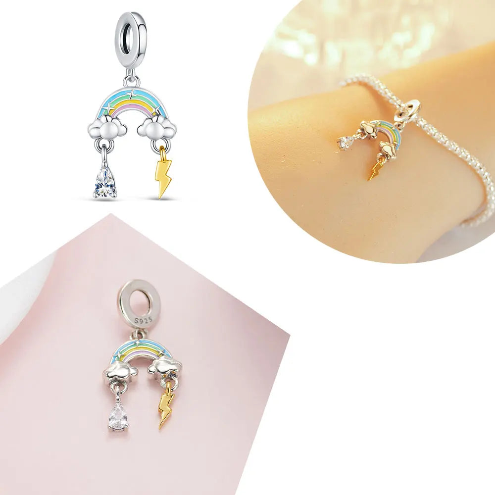 Elegant Mother's Day gifts For mom Ballet Pendant Fit Original Bracelet Diy Jewelry Fine Perfect Heart Rainbow Charm Daily Wear