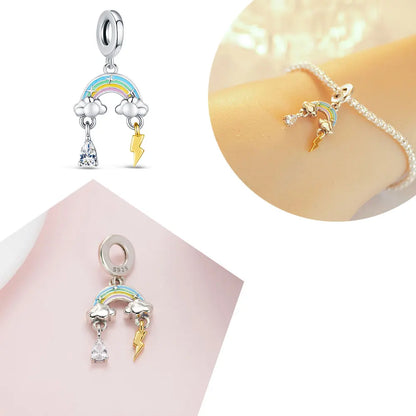 Elegant Mother's Day gifts For mom Ballet Pendant Fit Original Bracelet Diy Jewelry Fine Perfect Heart Rainbow Charm Daily Wear