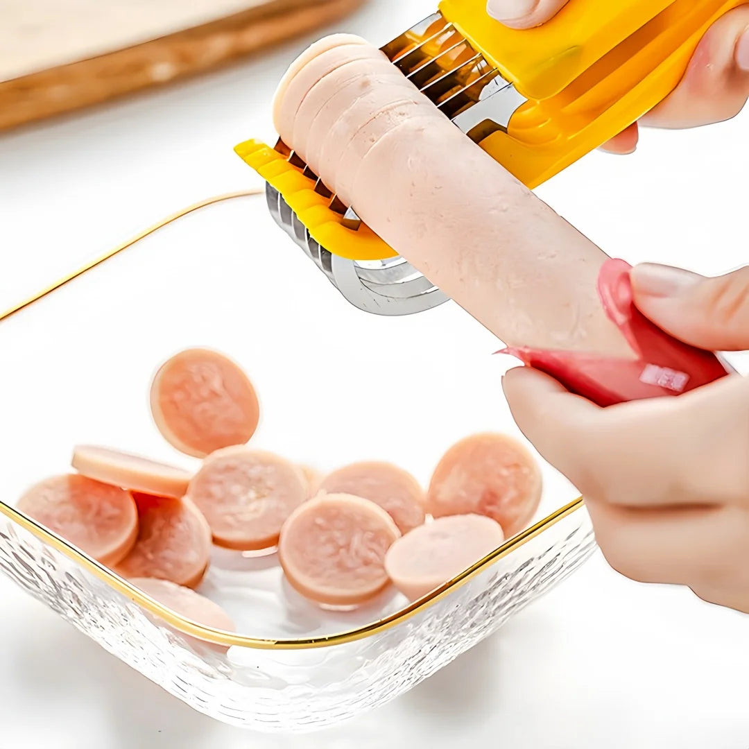Banana Slicer Curved Handle Stainless Steel Blade Kitchen Knife for Cutting Fruits Vegetables Sausage Cutting Machine Chopper