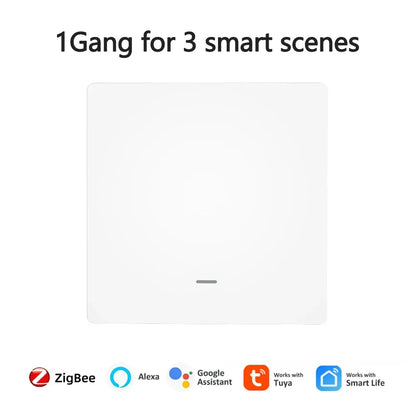 ZigBee/Tuya Smart Switch Wireless Free Sticker 4/3/2/1 Way Panel Scene Button Switch Smart Scene Automation Control Switch