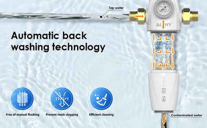 ALTHY PRE-AUTO2 Automatic Flushing Backwash Prefilter Spin Down Sediment Water Filter Central Whole House Purifier System