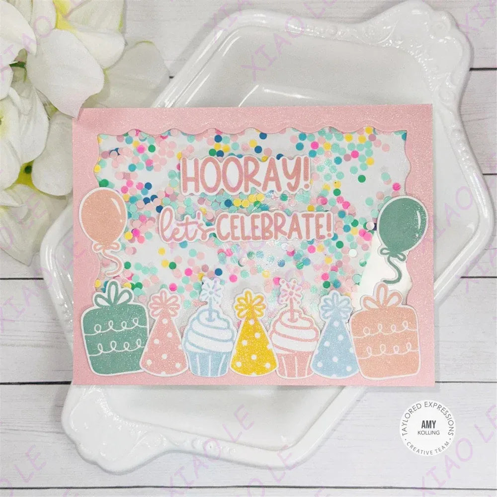 Birthday Bash Icing on the Cake Metal Cutting Dies And Stamps DIY Scrapbooking Card Stencil Paper Cards Handmade Album Stamps