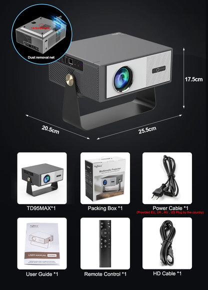 ThundeaL TD95 Max Full HD 4K 2G 32G Wifi Android Smart Beam Projector Home Theater Cinema  TD95MAX 3D Image Portable Projector