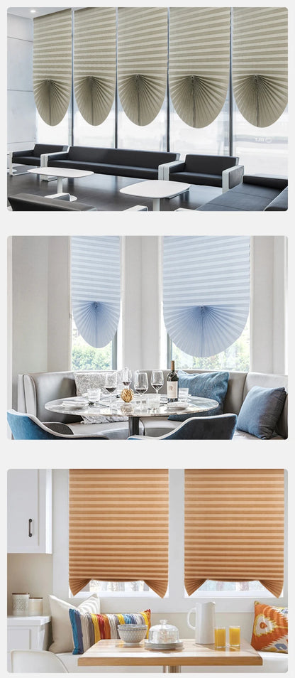 1 PC Easy Installation Window Shades Non-woven Fabric Pleated Zebra Blinds Roller Room Blackout Curtain For Living Room Balcony