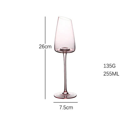 French Pink Flamingo Red Wine Glasses Set Crystal Glass Goblet Creative Inclined Mouth Concave Bottom Champagne Wine Cup Blue