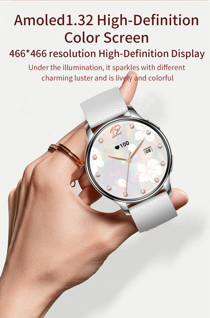 New Original Ultra Thin Women SmartWatch 1.32"AMOLED Display HD 466*466 Always Show Time Call Reminder for Women Smartwatch gift