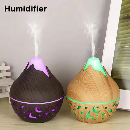 USB Ultrasonic Cool Mist Sprayer Essential Oil Fragrance 200ml Mini Home Wood Grain Air Humidifier Electric Air Aroma Diffuser by PDG ibma