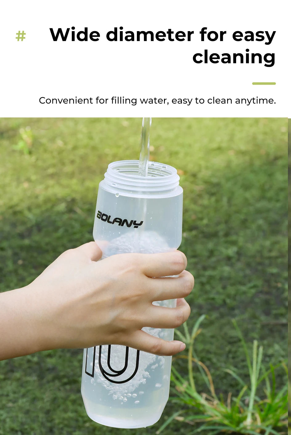 BOLANY 750ML Sports Bottle 10th Rubber Transparent Plastic with lid Bottle Portable Squeeze Drinking Outdoor Cycling Kettle