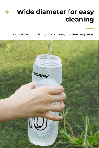 BOLANY 750ML Sports Bottle 10th Rubber Transparent Plastic with lid Bottle Portable Squeeze Drinking Outdoor Cycling Kettle