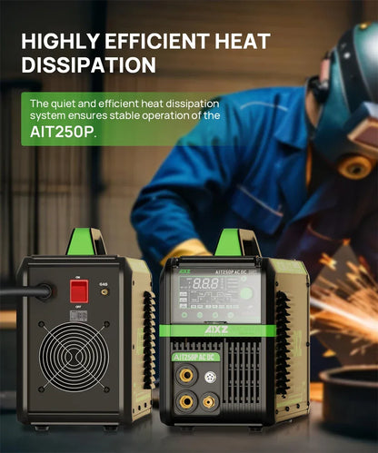 AIXZ 250A 5 in 1 HF TIG Welder AC/DC Aluminum Welding MMA/ARC/Argon Digital Pulse 2T/4T IGBT Inverter Stainless Welding Machine