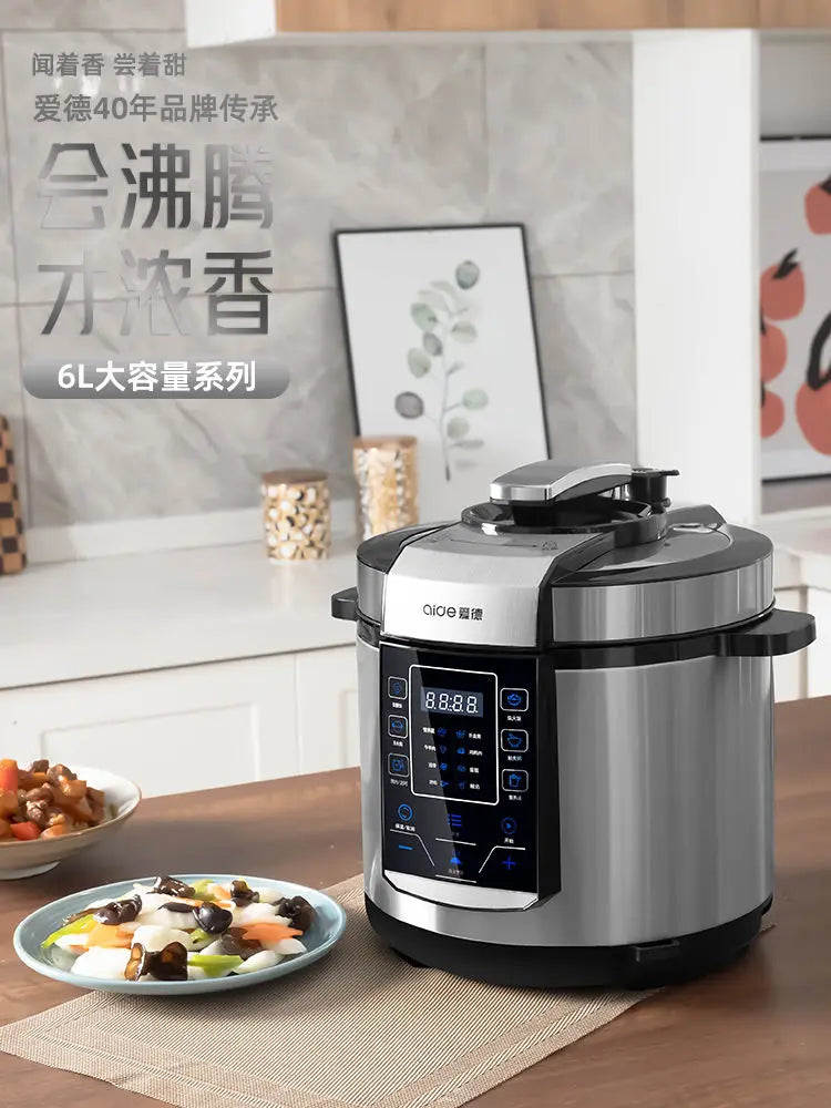 6L electric pressure cooker household large capacity 304 stainless steel intelligent pressure cooker multi-functional 220V