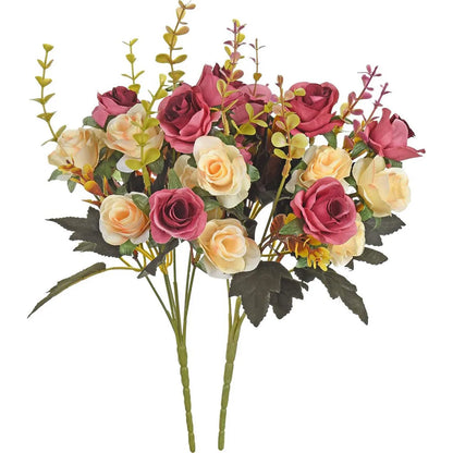 Silk rose Artificial Flowers Wedding Home Christmas Decoration bride Bouquet Diy gift Scrapbooking Wreaths wall Photography prop