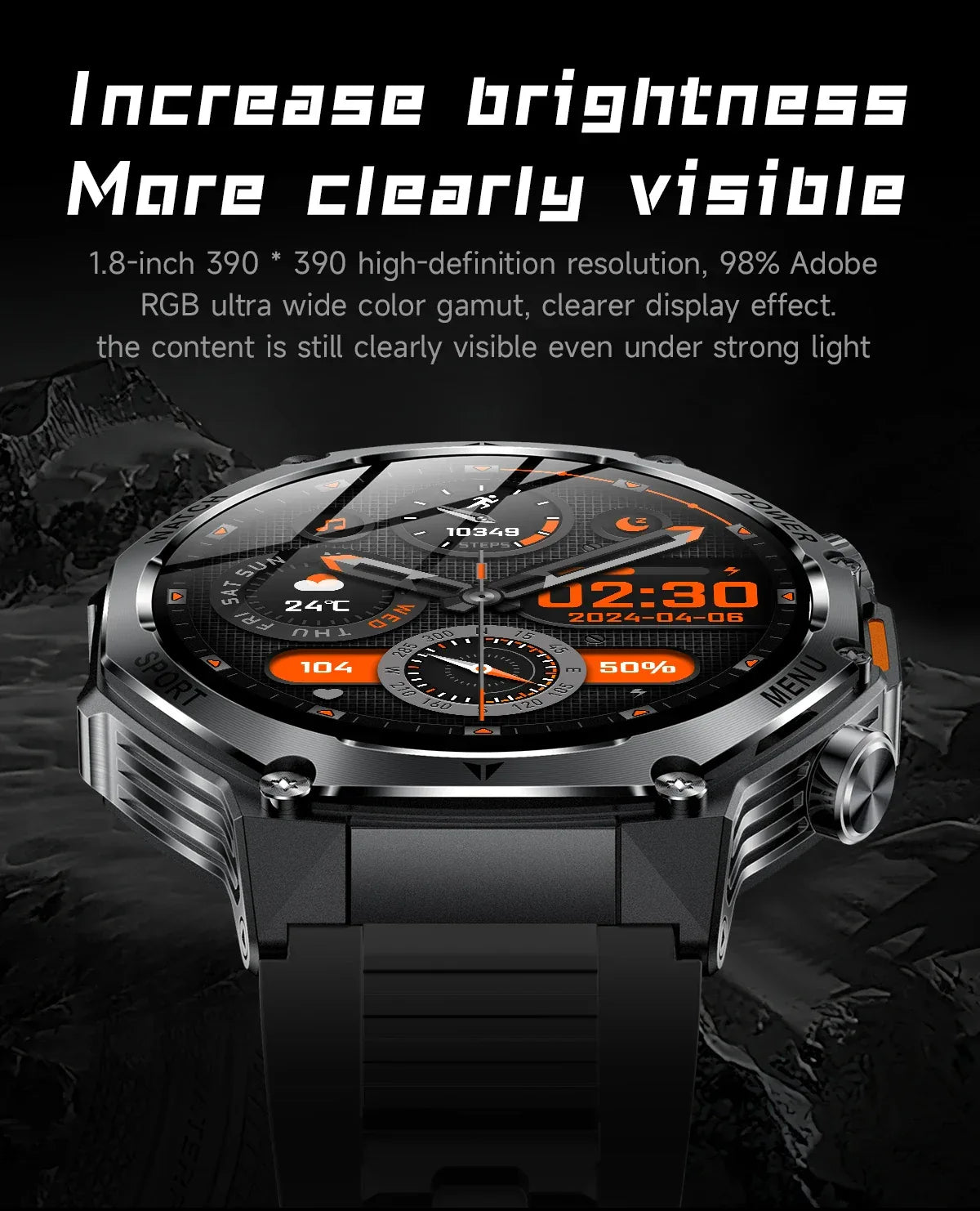 2026 800mAh Super Capacity Battery Adult Men Smart Watch 1.8-inch Large Screen Bluetooth Call IP68 Waterproof SmartWatch Sports