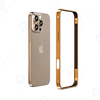 17pro Light Aluminum Metal Bumper Case Orange For iPhone 12 13 14 Plus 15 16 17 Pro Max Ultra Thin Alloy Back Frame Accessories