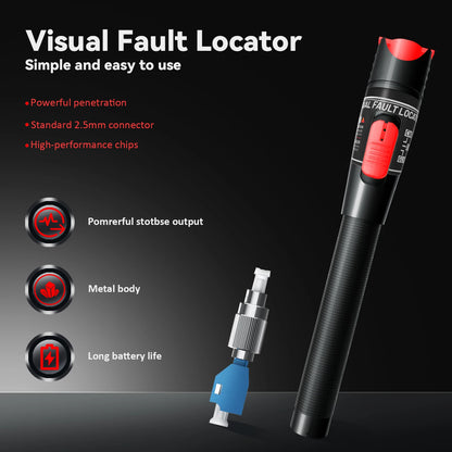 Fiber Optic Cable Tester Pen 30/50/80/100mw Visual Fault Locator SC/FC/ST 2.5mm Interface VFL 30/50/80/100Km Range