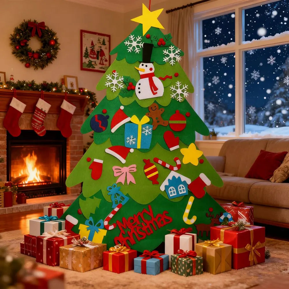 22/33/66pcs Felt Christmas Tree Set, Detachable Accessory, Suitable for Party Decoration and Christmas Decoration Accessories