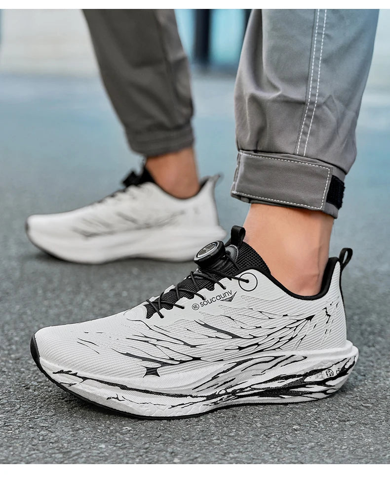 Fluorescence Running Shoes CarbonBoard Marathon Men Sports Casual Tenis Breathable Womens Comfortable Athletic Nonskid Sneakers