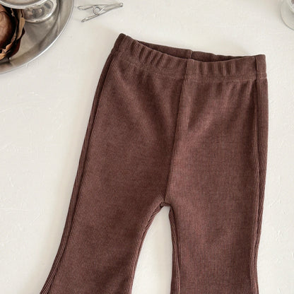 Baby Trousers Spring Loose Solid Color Bell Bottom Pants Newborn Girl Stretch Trousers Autumn Toddler Girl Clothes