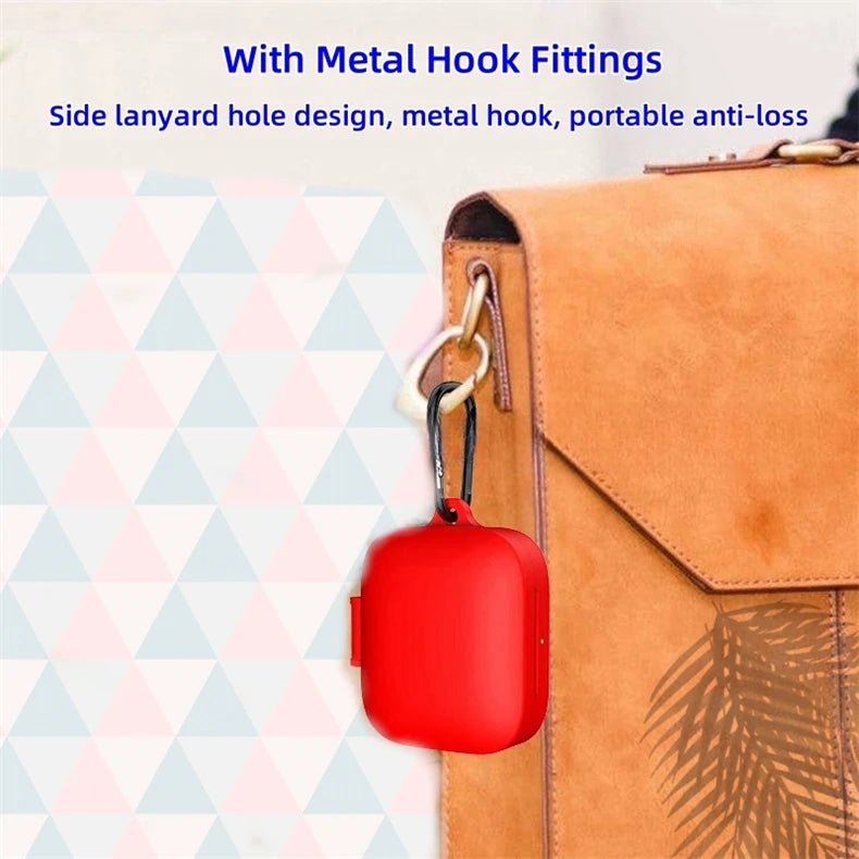 Protector Case for OnePlus Buds 3 Earphone Thicken Silica Gel Protective Sleeve Soft Shell AntiFall Safeguard With Hook Washable