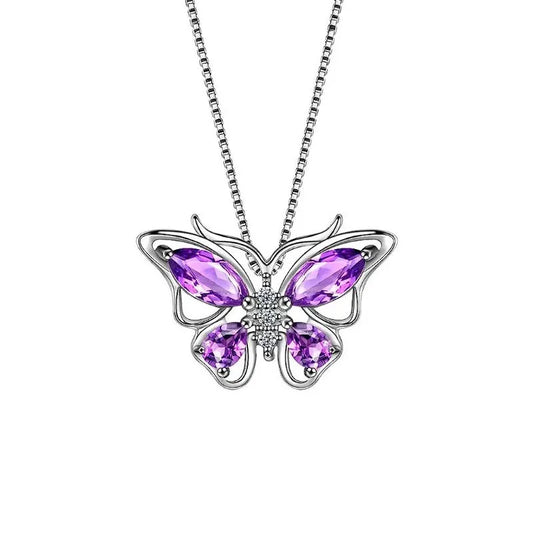 Red Rose Flower Gift Box with Heart-Shaped Lucky Stone Pendant Necklace,for Mom, Wife - Mother's Day, Valentine's Day, Birthday