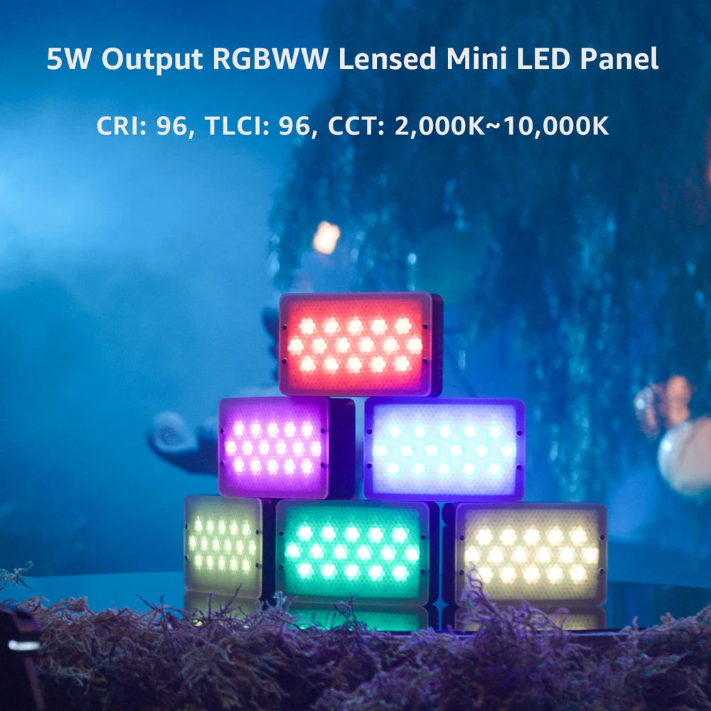 Aputure MC Pro RGBWW LED Light, 2000K-10000K Support Magnetic Attraction IP65 Protection 15 Built-in Light Effects App Control