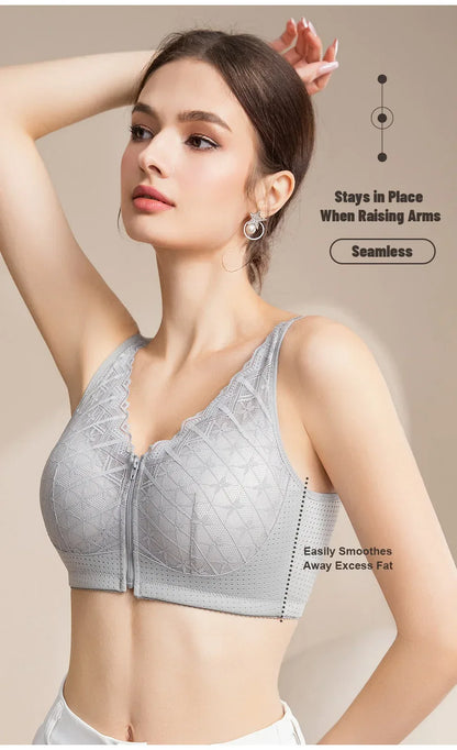 LERVANLA 2566 Strong Breathability Mastectomy Bra Women with Pocket Breast Form Pads Included Adjustable Cotton Comfort  Large