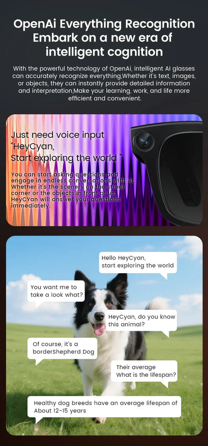 Smart Glasses AI Translation，Photography, Videography，Audio Recording WiFi Transmission Functio Color-Changing Smart Sunglasses