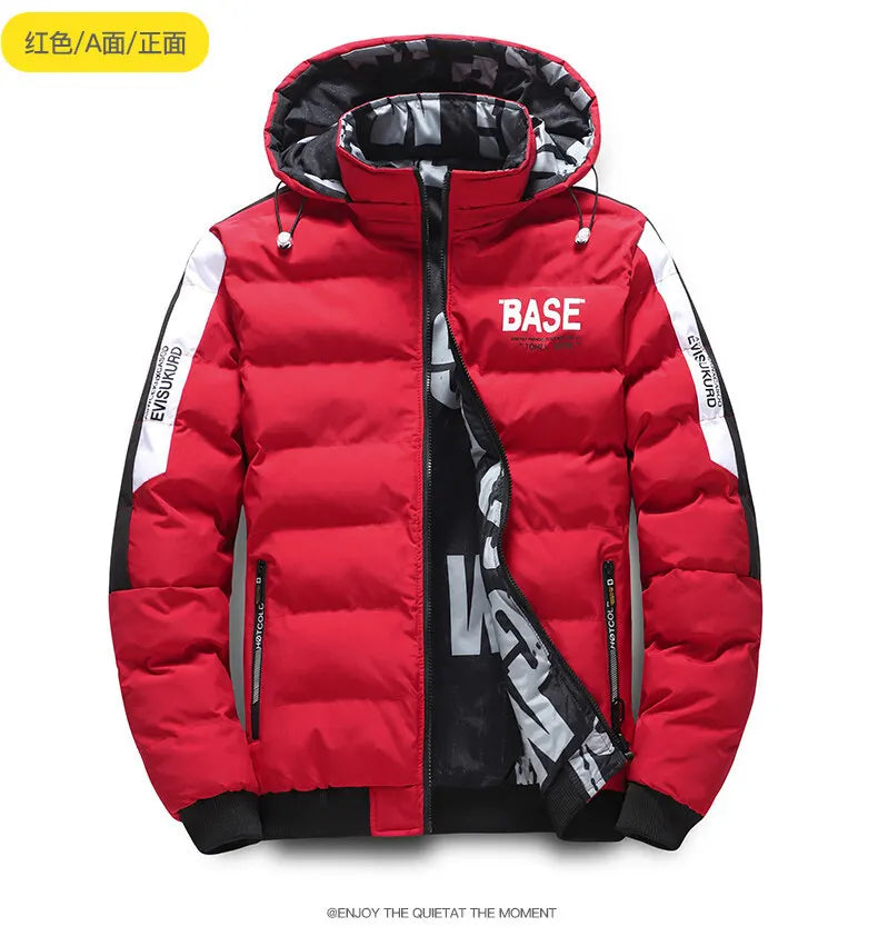 Men Autumn Winter Cotton Jacket Warm Comfortable Padded Thickened Down Jacket 2024 New Double-Sided Clothes Removable Cap M-5XL