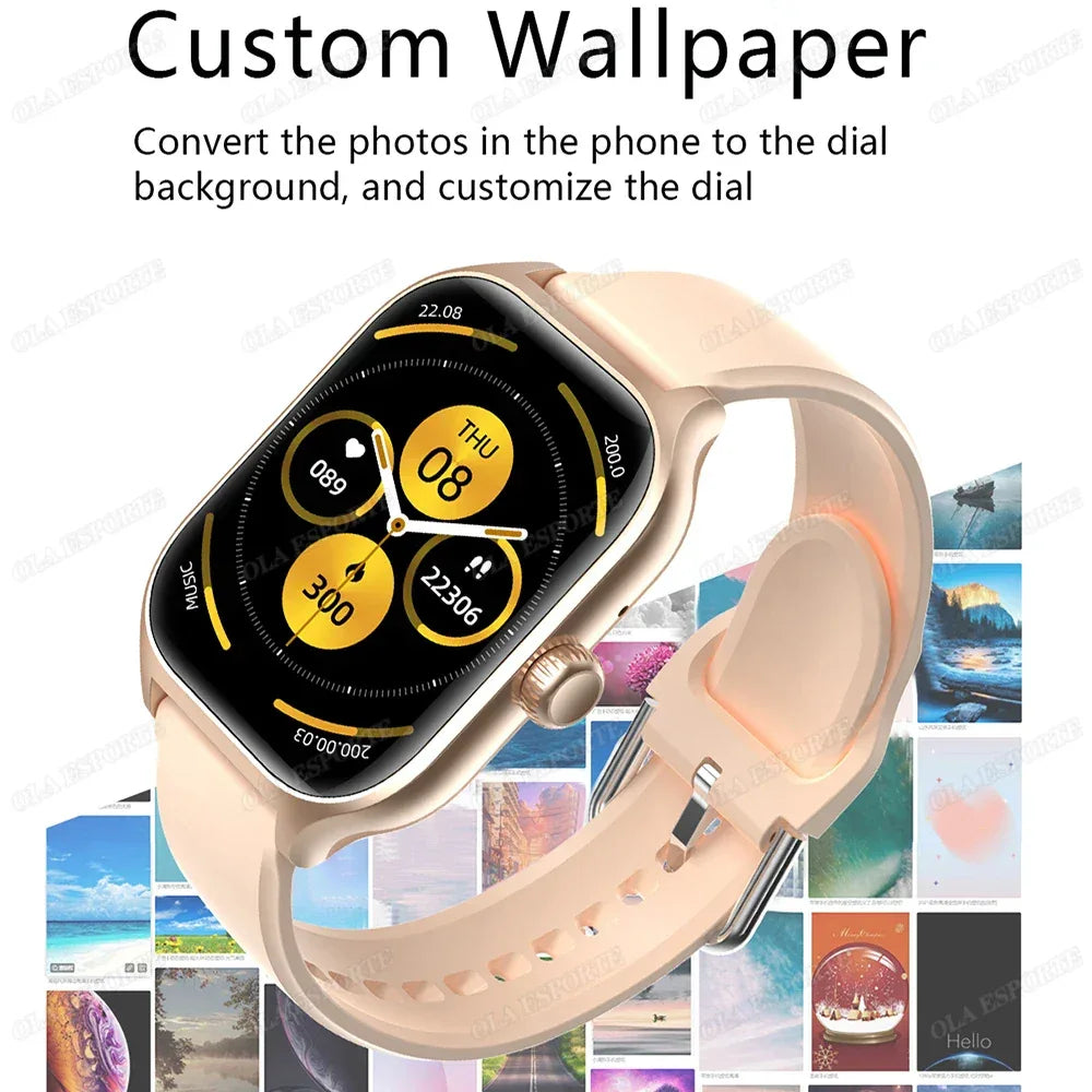 2.01'' Sports SmartWatch Fitness Clock Health Monitor Waterproof Smartwatch Wireless Call Watches For Men Women IOS Andriod 2025