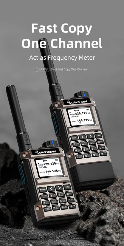 Quansheng UV-K1(8) Air Band Walkie Talkie 50-600MHz Full Band Receive UHF VHF Ham Radio Wireless Frequency Copy Type-C Charging