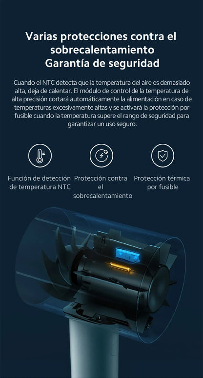 Official｜Xiaomi Water Ionic Hair Dryer H500｜Terapia de iones de agua doble｜Flujo de aire ultraalto de 20 m/s｜Cuerpo de metal"