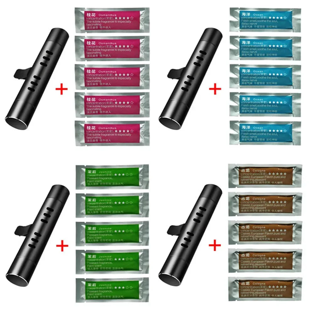 1/3/4Sets Car Air Freshener Outlet Car Air Conditioning Vent Solid Perfume Car Perfume Stick Supplement 6 Flavour