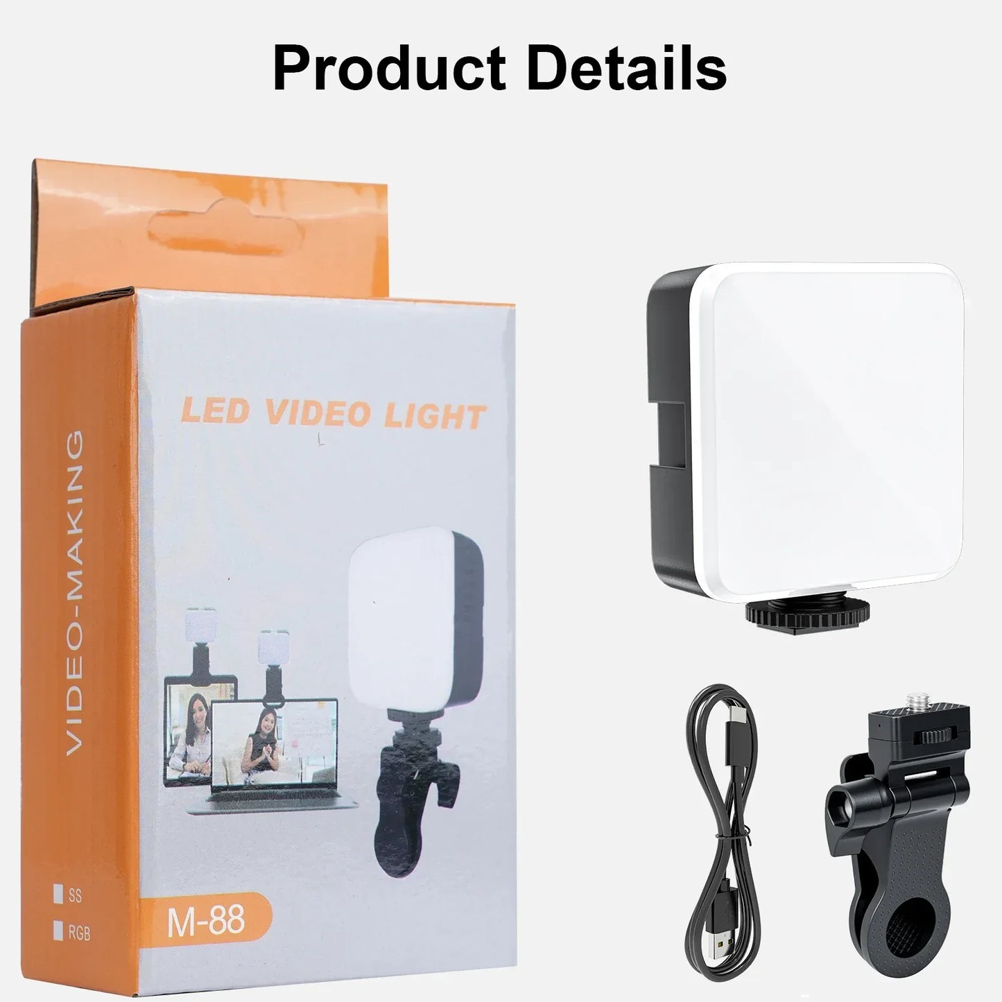 WEYLLAN Led Light for Camera and Tripod Mini Portable Light Selfie Rechargeable Video Lighting Cold Shoe Adjusted 3 Light Modes