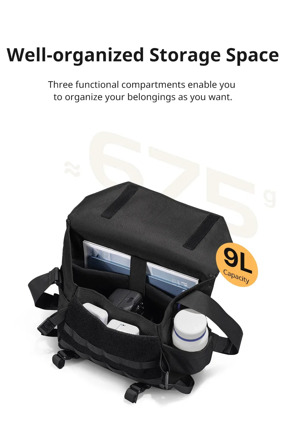 Ulanzi BC08 Sling Bag Photography Shoulder Bag for Tripod Mirrorless Camera Smartphone Tablet Waterproof Bag