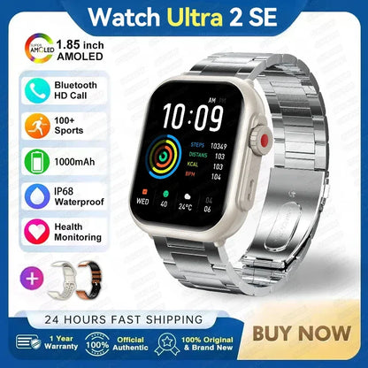 Watch Ultra 2 SE Men Women 1000mAh AMOLED Heart Rate 100+Sport Bluetooth Call GPS Track Waterproof Smart Watch For IOS Android