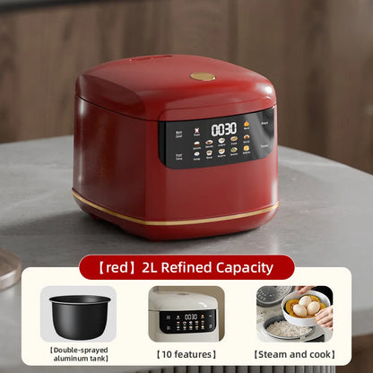 DIVEDEER 2L Electric Rice Cooker Non-stick Pot Smart Features Reservation Keep Warm Functions Perfect for 1-2 Person Households
