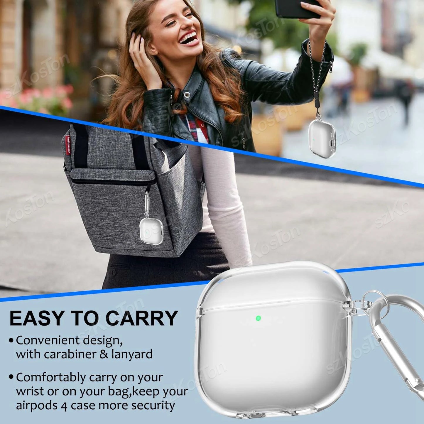 Transparent Case for AirPods 4 Earphone Soft TPU Clear Protective Cover with Cleaner Kit Keychain for AirPods4 Accessories