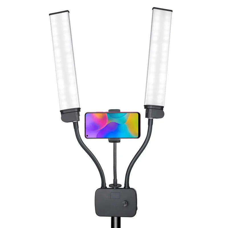 45W LED Video Light Double Arms Fill LED Light Selfie Light Long Strips LED Light for Photo Studio Live Broadcast Tiktok Stream