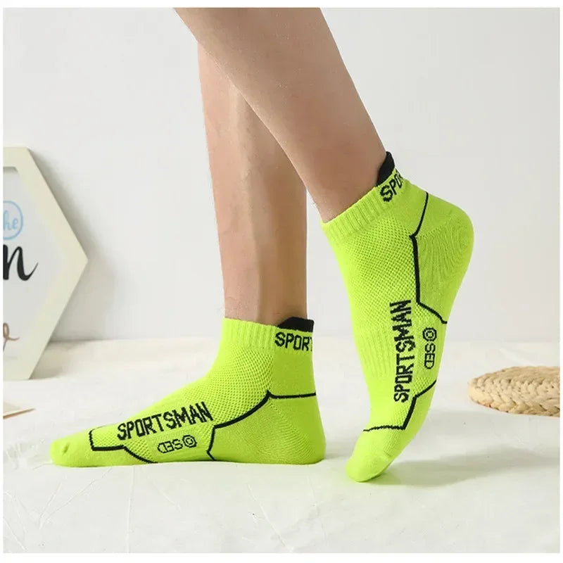 5 Pairs Men's Short Socks Sweat Absorbent and Odorous Basketball Running Sports Socks Breathable Mesh Men's Socks