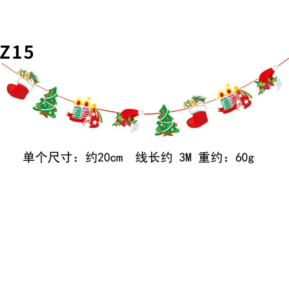 Christmas Banner Tree Ornaments Merry Decoration for Home 2025 Santa Claus Pendant Xmas Gifts New Year 2026 Flag Party Pulling
