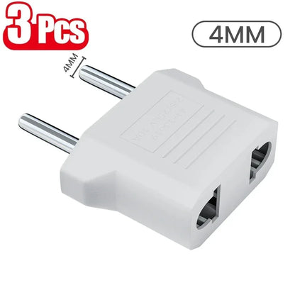 3/5/10Pcs US to EU Converter Plug 4mm/4.8mm Electrical Socket Plugs Adapters American China Europe Plug Adapter Converter Socket