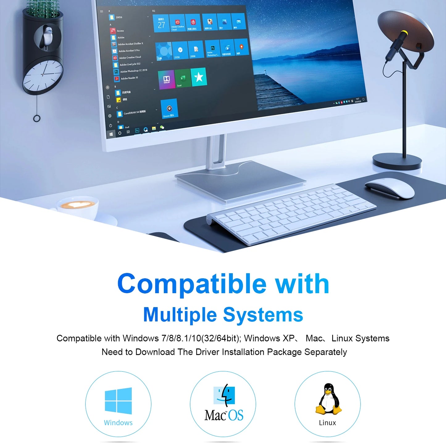 COMFAST 1300M Adaptador Wi Fi Banda Dupla Sem Fio 2.4G/ 5GHz 4 Antenna USB3.0 Wireless USB Placa Wifi Pra PC  Kali Linux Adapter